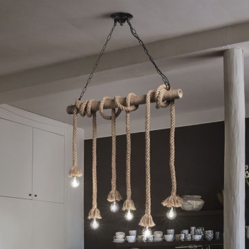 Ideal Lux - Pakabinamas sietynas CANAPA 6xE27/15W/230V ruda