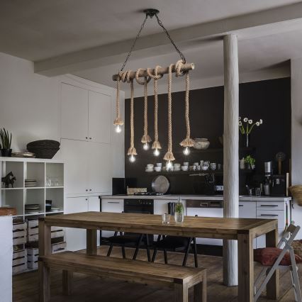 Ideal Lux - Pakabinamas sietynas CANAPA 6xE27/15W/230V ruda