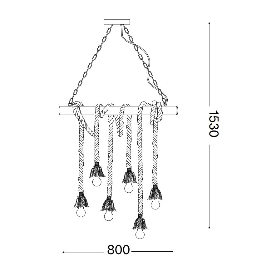 Ideal Lux - Pakabinamas sietynas CANAPA 6xE27/15W/230V ruda