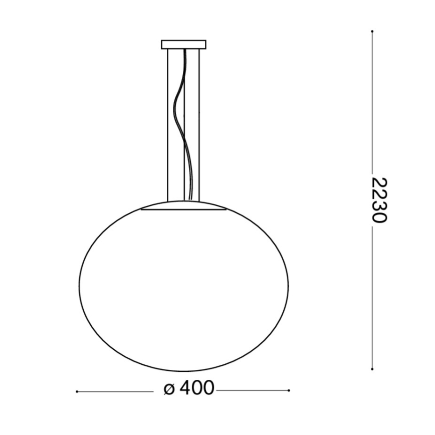Ideal Lux - Pakabinamas sietynas CANDY 1xE27/42W/230V diametras 40 cm balta
