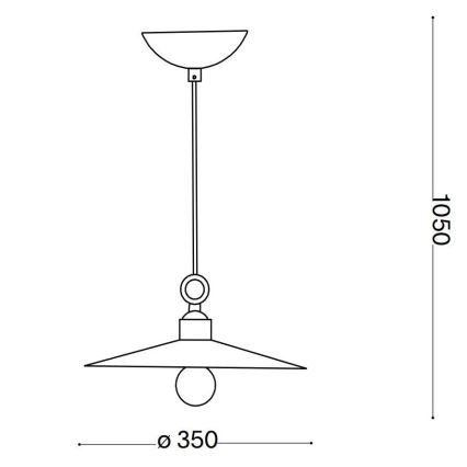 Ideal Lux - Pakabinamas sietynas CANTINA 1xE27/42W/230V diametras 35 cm varis