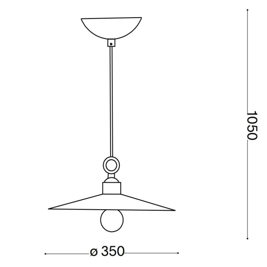 Ideal Lux - Pakabinamas sietynas CANTINA 1xE27/42W/230V diametras 35 cm varis