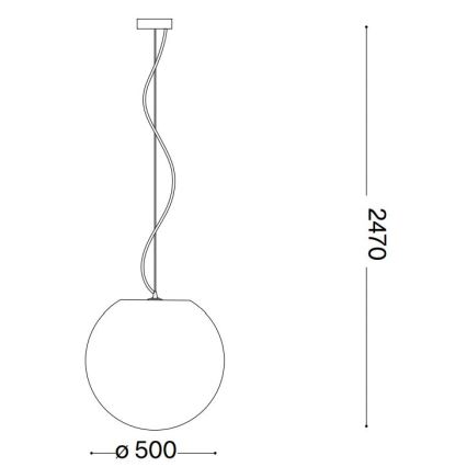 Ideal Lux - Pakabinamas sietynas CARTA 1xE27/25W/230V diametras 50 cm balta