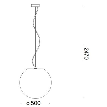 Ideal Lux - Pakabinamas sietynas CARTA 1xE27/25W/230V diametras 50 cm balta