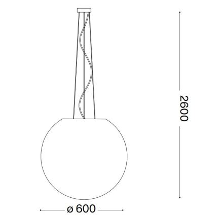 Ideal Lux - Pakabinamas sietynas CARTA 1xE27/60W/230V diametras 60 cm balta
