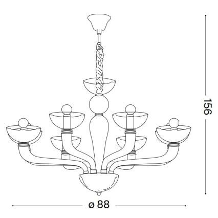 Ideal Lux – Pakabinamas sietynas CASANOVA 8×E14/40W/230V