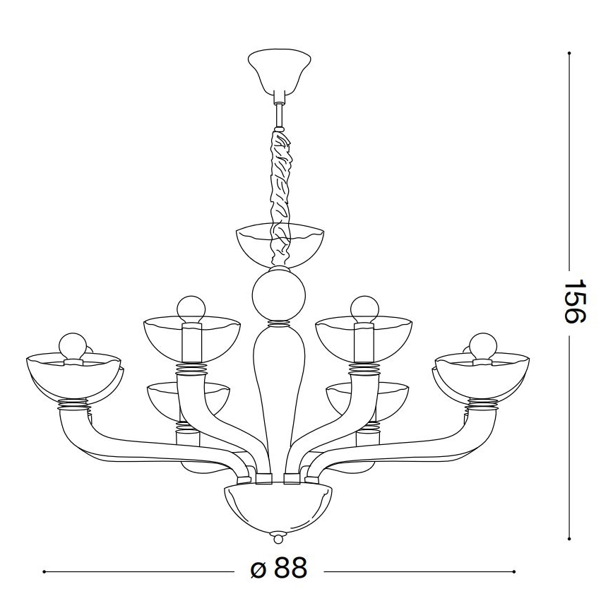 Ideal Lux – Pakabinamas sietynas CASANOVA 8×E14/40W/230V
