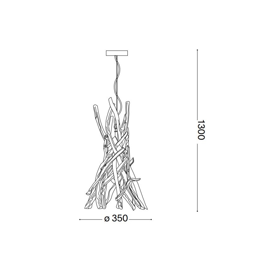 Ideal Lux - Pakabinamas sietynas DRIFTWOOD 1xE27/60W/230V gvajavos