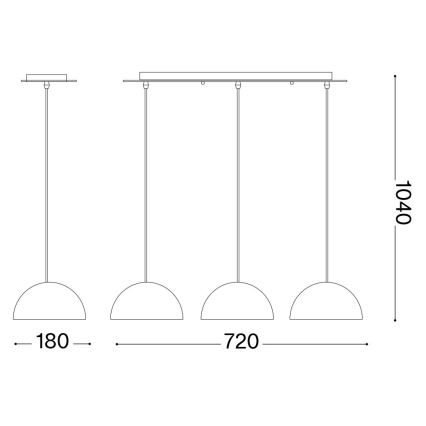 Ideal Lux - Pakabinamas sietynas FOLK 3xE27/60W/230V ruda