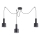 Ideal Lux - Pakabinamas sietynas HOLLY 3xE27/60W/230V voras juoda