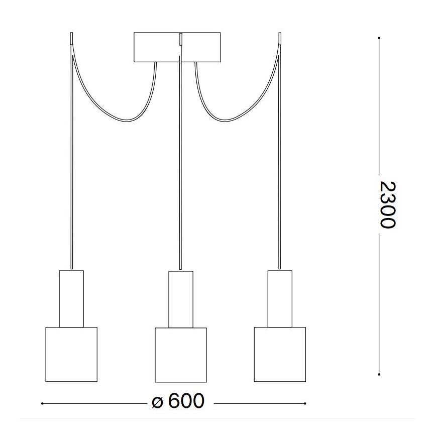 Ideal Lux - Pakabinamas sietynas HOLLY 3xE27/60W/230V voras juoda