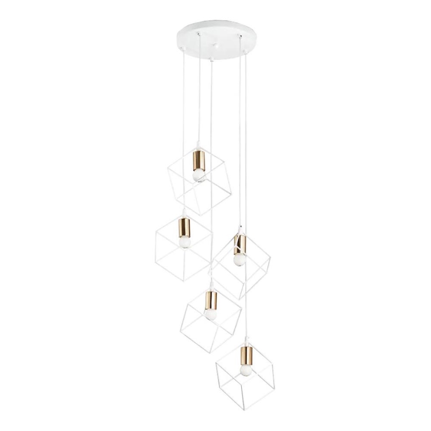 Ideal Lux - Pakabinamas sietynas ICE 5xE27/60W/230V diametras 50 cm balta