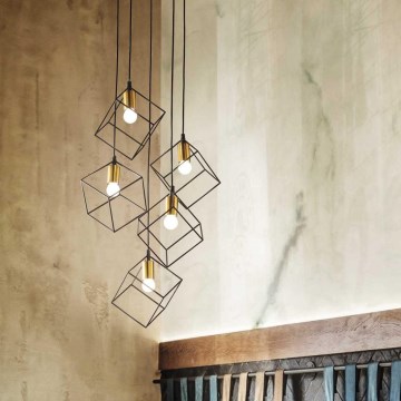 Ideal Lux - Pakabinamas sietynas ICE 5xE27/60W/230V diametras 50 cm juoda