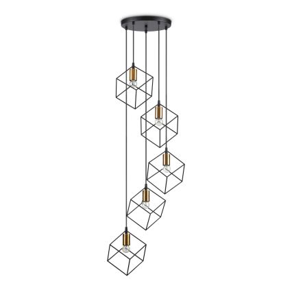 Ideal Lux - Pakabinamas sietynas ICE 5xE27/60W/230V diametras 50 cm juoda