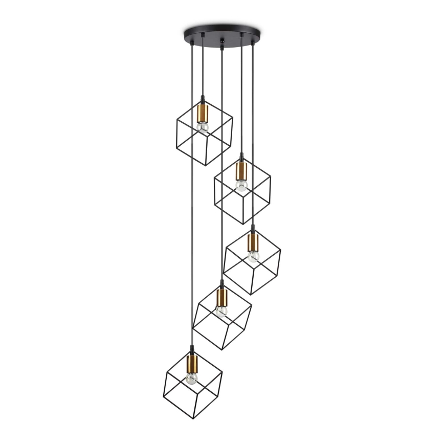 Ideal Lux - Pakabinamas sietynas ICE 5xE27/60W/230V diametras 50 cm juoda