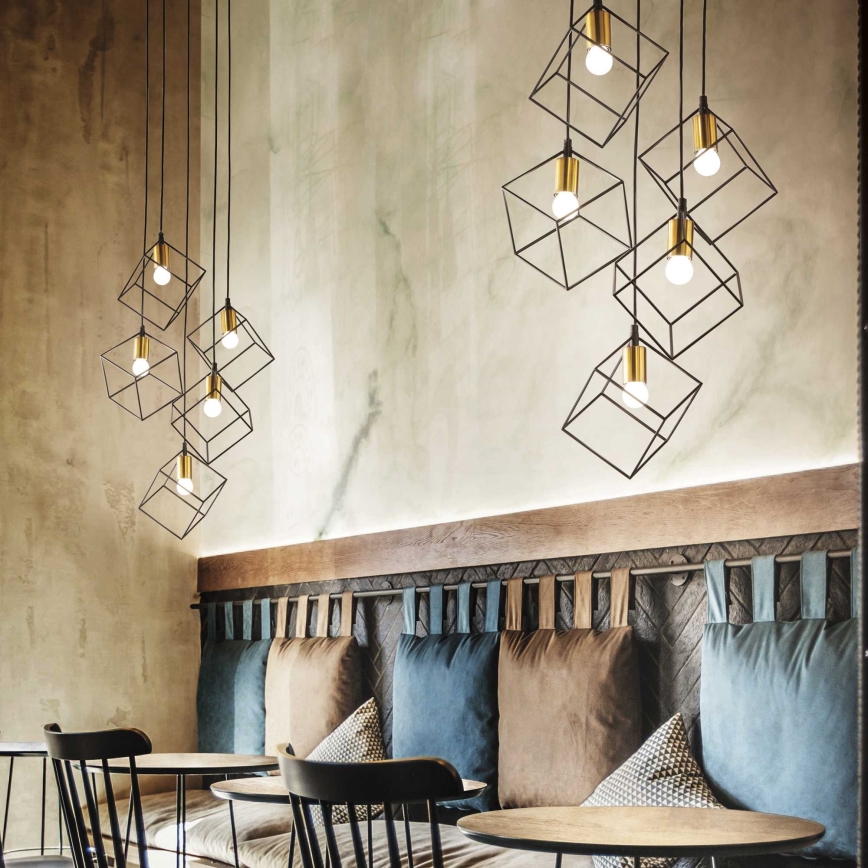 Ideal Lux - Pakabinamas sietynas ICE 5xE27/60W/230V diametras 50 cm juoda