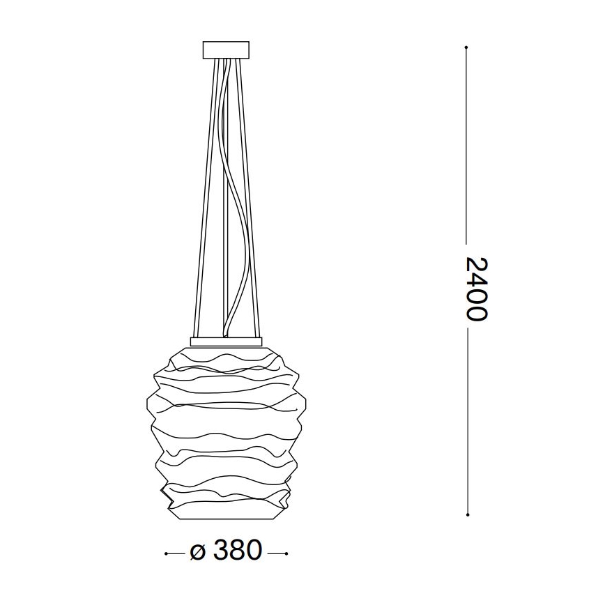 Ideal Lux - Pakabinamas sietynas KARMA 1xE27/60W/230V diametras 38 cm balta