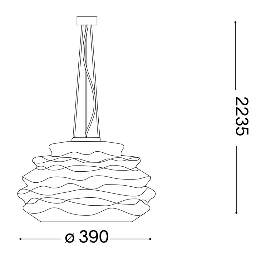 Ideal Lux - Pakabinamas sietynas KARMA 1xE27/60W/230V diametras 39 cm balta