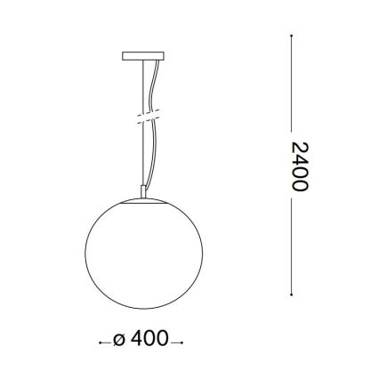 Ideal Lux - Pakabinamas sietynas MAPA 1xE27/42W/230V diametras 40 cm pilka/dūminis