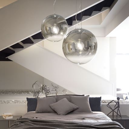 Ideal Lux - Pakabinamas sietynas MAPA 1xE27/42W/230V diametras 50 cm pilka/dūminis