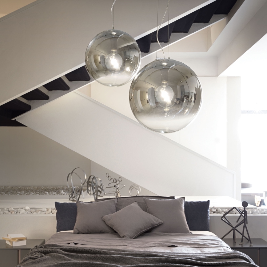 Ideal Lux - Pakabinamas sietynas MAPA 1xE27/42W/230V diametras 50 cm pilka/dūminis