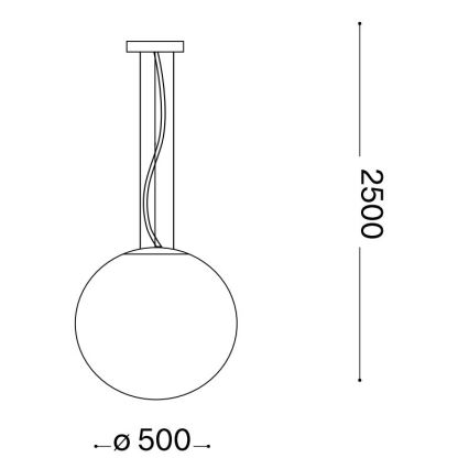 Ideal Lux - Pakabinamas sietynas MAPA 1xE27/42W/230V diametras 50 cm pilka/dūminis