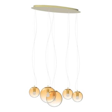 Ideal Lux - Pakabinamas sietynas MAPA 5xE27/42W/230V auksas/dūminis