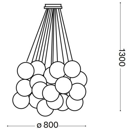 Ideal Lux - Pakabinamas sietynas MAPA PLUS 22xE14/40W/230V