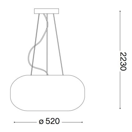 Ideal Lux - Pakabinamas sietynas ULISSE 3xE27/60W/230V diametras 52 cm balta