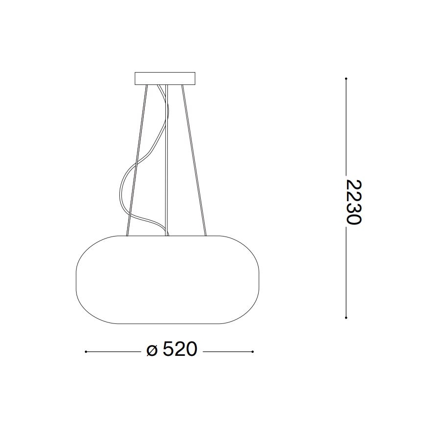 Ideal Lux - Pakabinamas sietynas ULISSE 3xE27/60W/230V diametras 52 cm balta