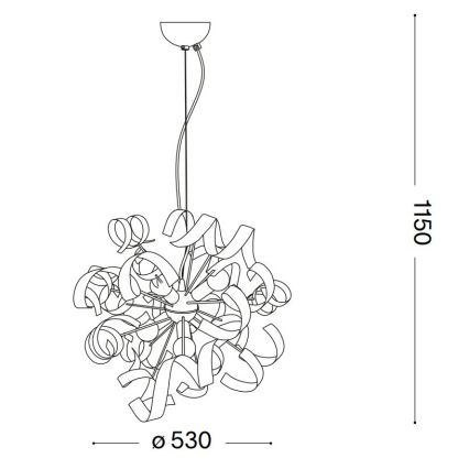 Ideal Lux - Pakabinamas sietynas VORTEX 6xE14/40W/230V diametras 53 cm auksas/patina