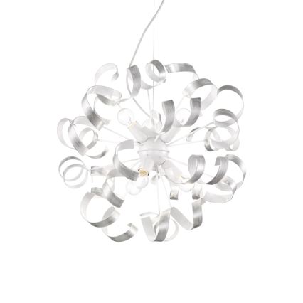 Ideal Lux - Pakabinamas sietynas VORTEX 6xE14/40W/230V diametras 53 cm sidabras/patina