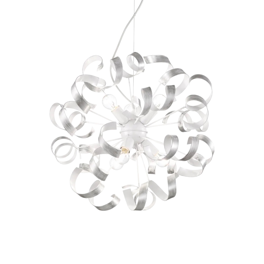 Ideal Lux - Pakabinamas sietynas VORTEX 6xE14/40W/230V diametras 53 cm sidabras/patina