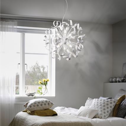 Ideal Lux - Pakabinamas sietynas VORTEX 6xE14/40W/230V diametras 53 cm sidabras/patina