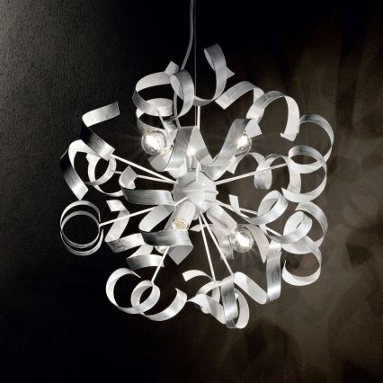 Ideal Lux - Pakabinamas sietynas VORTEX 6xE14/40W/230V diametras 53 cm sidabras/patina