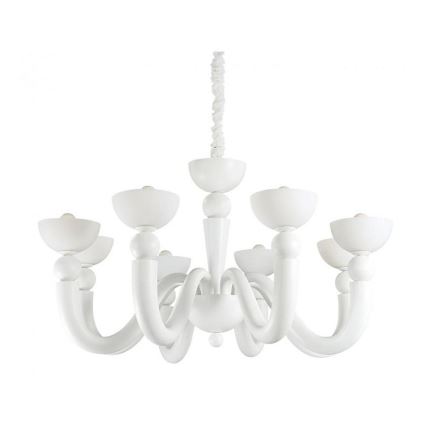 Ideal Lux - Pakabinamas šviestuvas ant grandinės BON BON 8xE14/28W/230V skersmuo 95,5 cm baltas