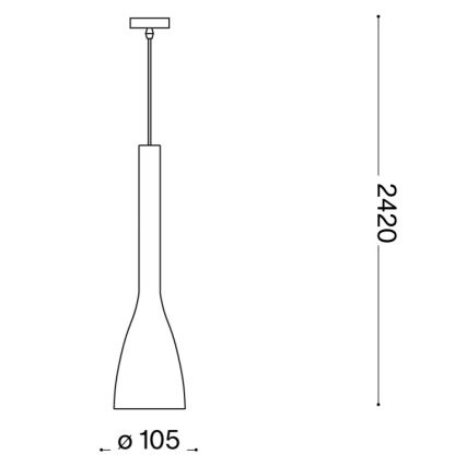 Ideal Lux - Pakabinamas šviestuvas ant laido FLUT 1xE14/40W/230V skersmuo 10,5 cm juodas