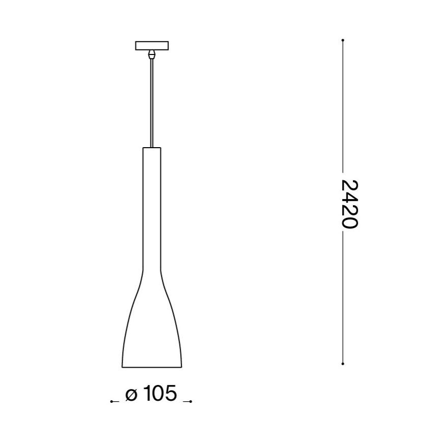 Ideal Lux - Pakabinamas šviestuvas ant laido FLUT 1xE14/40W/230V skersmuo 10,5 cm juodas