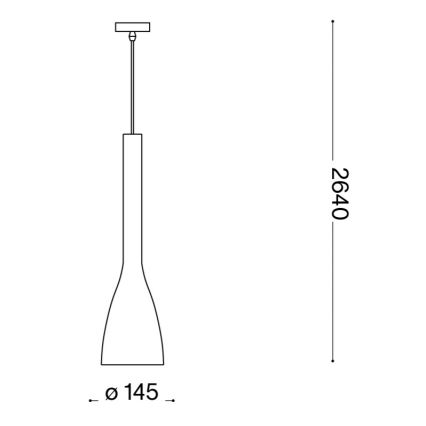 Ideal Lux - Pakabinamas šviestuvas ant laido FLUT 1xE27/60W/230V skersm. 14,5 cm juodas