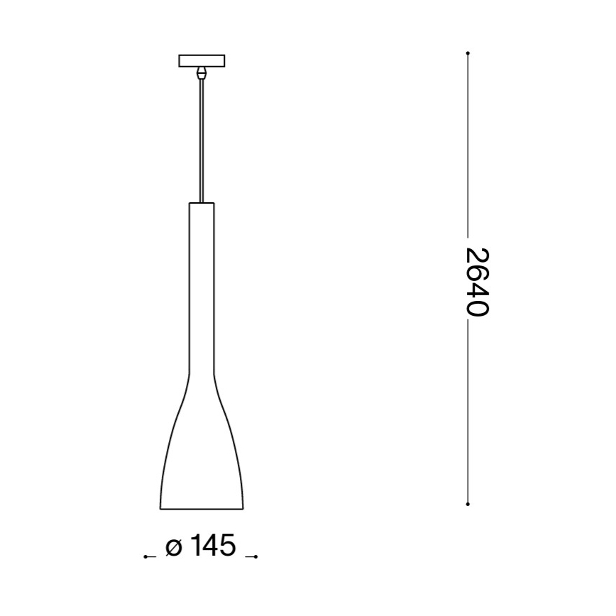 Ideal Lux - Pakabinamas šviestuvas ant laido FLUT 1xE27/60W/230V skersm. 14,5 cm juodas