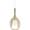 Ideal Lux - Pakabinamas šviestuvas ant laido KALIQUE 1xE27/42W/230V Ø 18 cm dūminė smėlio spalva