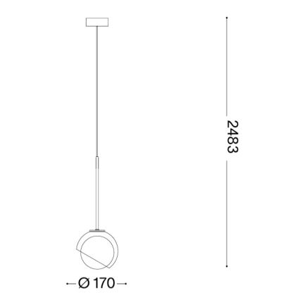 Ideal Lux - Pakabinamas šviestuvas su laidu BLOOM 1xE27/42W/230V skersmuo 17 cm auksinė/rūkinė smėlinė