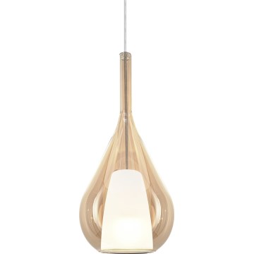 Ideal Lux - Pakabinamas šviestuvas su laidu KALIQUE 1xE27/42W/230V skersmuo 18 cm, dūminė smėlio spalva