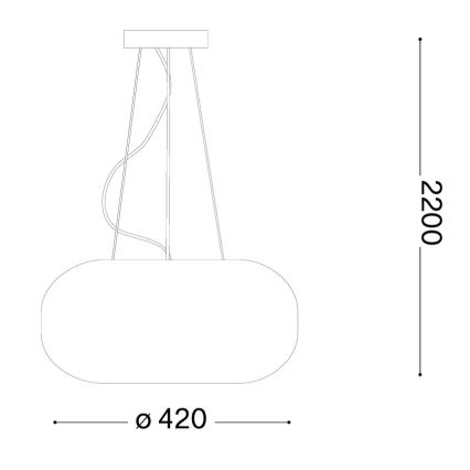 Ideal Lux - Pakabinamas šviestuvas ULISSE ant laido 3xE27/60W/230V, skersmuo 42 cm, baltas