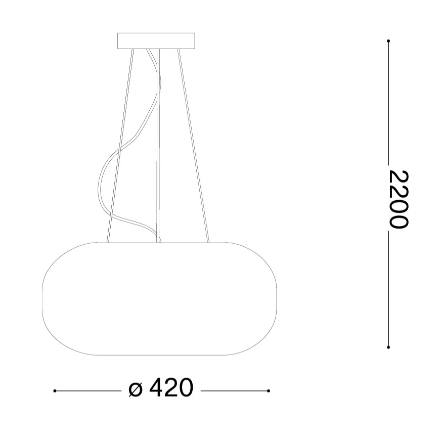 Ideal Lux - Pakabinamas šviestuvas ULISSE ant laido 3xE27/60W/230V, skersmuo 42 cm, baltas