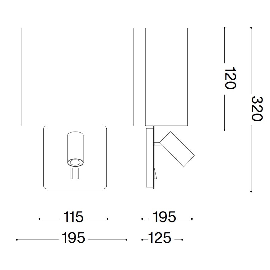 Ideal Lux - Pakaitinis sieninio šviestuvo gaubtas GEA balta