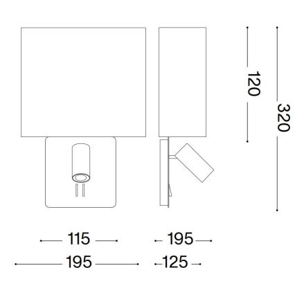 Ideal Lux - Pakaitinis sieninio šviestuvo gaubtas GEA juoda