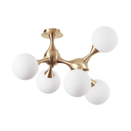 Ideal Lux - Prigludęs lubų šviestuvas NODI, 5 x E14, 28 W, 230 V, 50 x 55 cm, žalvaris/balta