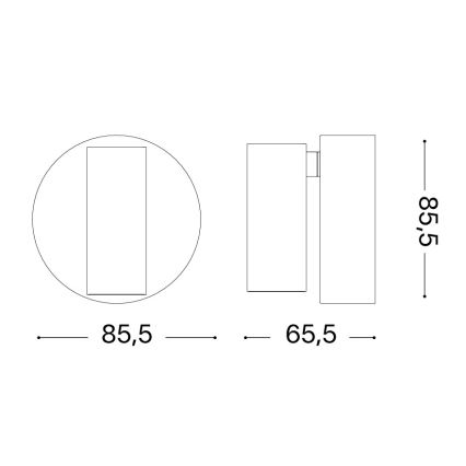 Ideal Lux - LED dimeriuojamas jutiklinis sieninis taškinis šviestuvas ELF LED/3W/230V CRI 95 juodas