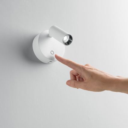 Ideal Lux - ELF dimeriuojamas jutiklinis sieninis taškinis LED šviestuvas, 3W/230V, CRI 95, balta